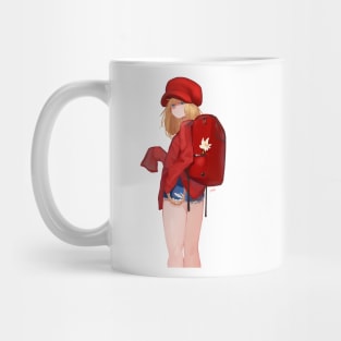 Red Backpack Girl Mug